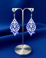 "Гжельская сказка" Серьги из бисера