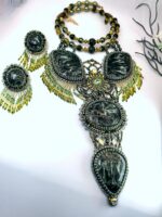 Комплект украшения "Крылья ангела" с натуральным камнем серафинит — изображение 13