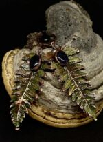 Серьги "Папоротник", авантюрин