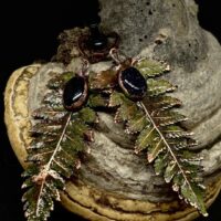 Серьги "Папоротник", авантюрин