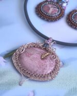 Комплект украшения с камнем родонит — изображение 2