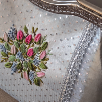 Винтажная серебристая сумочка "Нежность" из экокожи