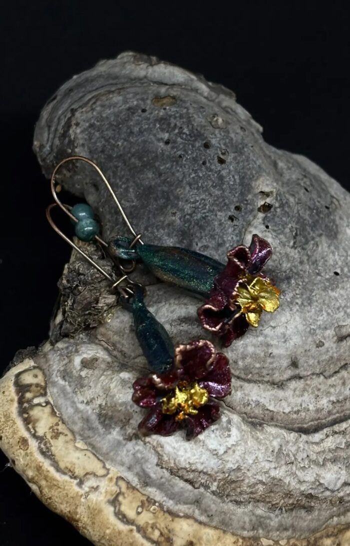 Серьги "Бархатцы" яшма — изображение 2