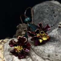Серьги "Бархатцы" яшма
