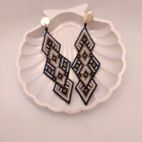 "Этническая мозаика" серьги из бисера