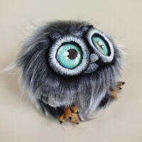 Интерьерная игрушка в смешанной технике "Пушистая сова"