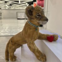 Мягкая реалистичная игрушка из искусственного меха «Львёнок» на каркасе. Ручная работа