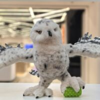 "Полярная сова": мягкая подвижная реалистичная игрушка из искусственного меха.