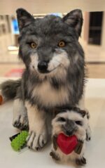Мягкая подвижная реалистичная игрушка/ Волчонок из искусственного меха