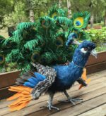 Павлин мягкая подвижная реалистичная игрушка из искусственного меха