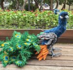 Павлин мягкая подвижная реалистичная игрушка из искусственного меха
