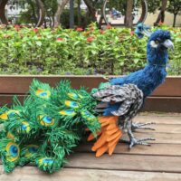 Павлин мягкая подвижная реалистичная игрушка из искусственного меха